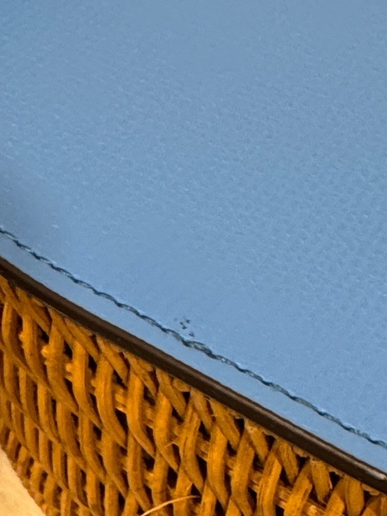 kate spade Tide Pool Blue Leather & Wicker Woven Crossbody Bag - Picture 16 of 17